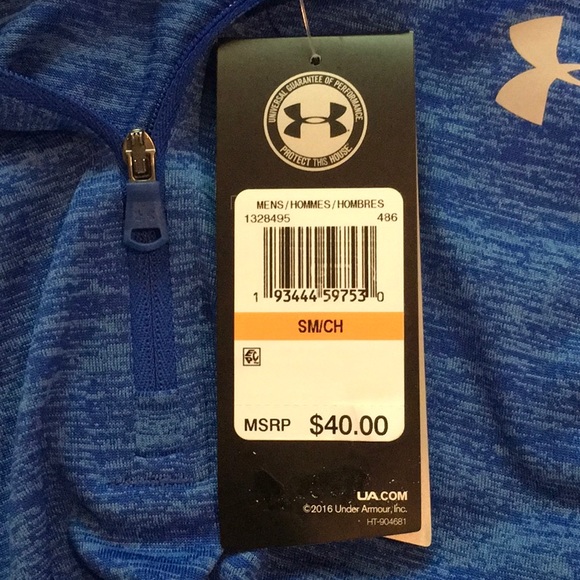 Under Armour ‘Heather Blue’ Long Sleeve Quarter Zip. - Picture 7 of 8